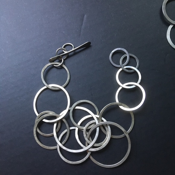 2pc Sterling silver link necklace & bracelet set - Picture 9 of 10